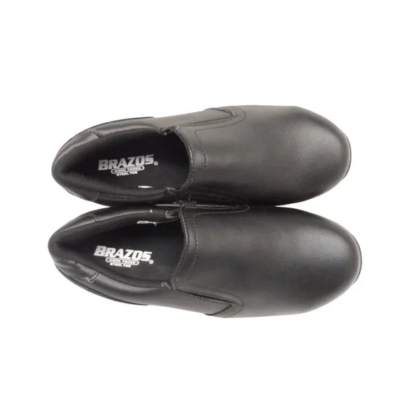 Brazos Women's Low-Cut Slip-On Safety Toe Work Shoes 168003 Black Size 8B - Picture 4 of 8